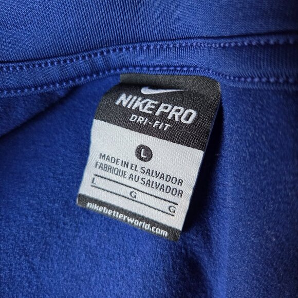 EUC NIKE PRO DRI FIT BLUE HALF ZIP MOCK NECK LONGSLEEVES LIGHT SWEATER SIZE L - Picture 13 of 16